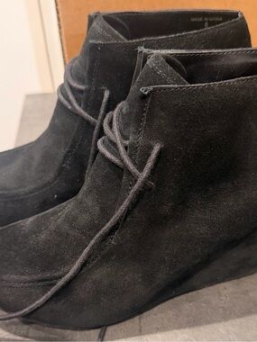 Dolce Vita Black Suede Women's Wedge Ankle Boots